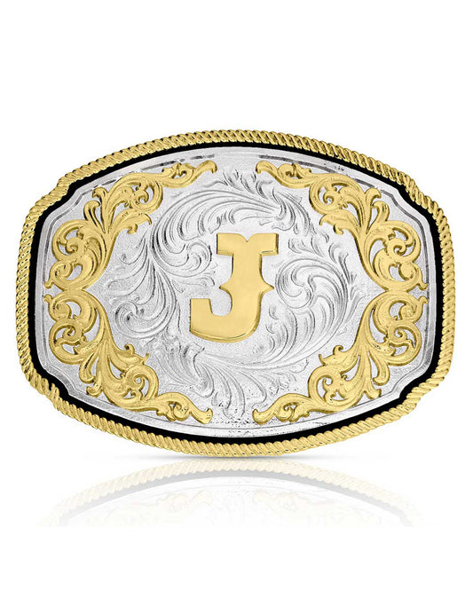 Western Initial "J" Buckle by Montana Silversmiths from Skip’s Western Outfitters | MON-A1047J-O/S