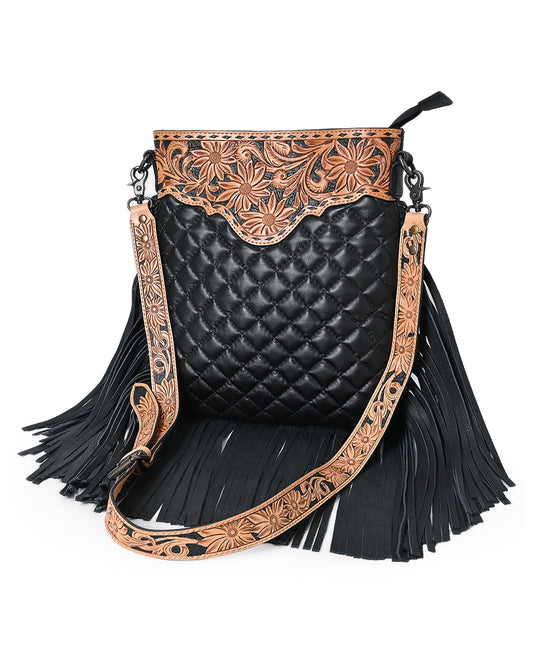 Quilted Fringe Crossbody Bag by American Darling from Skip’s Western Outfitters | AMD-ADBG1682-O/S
