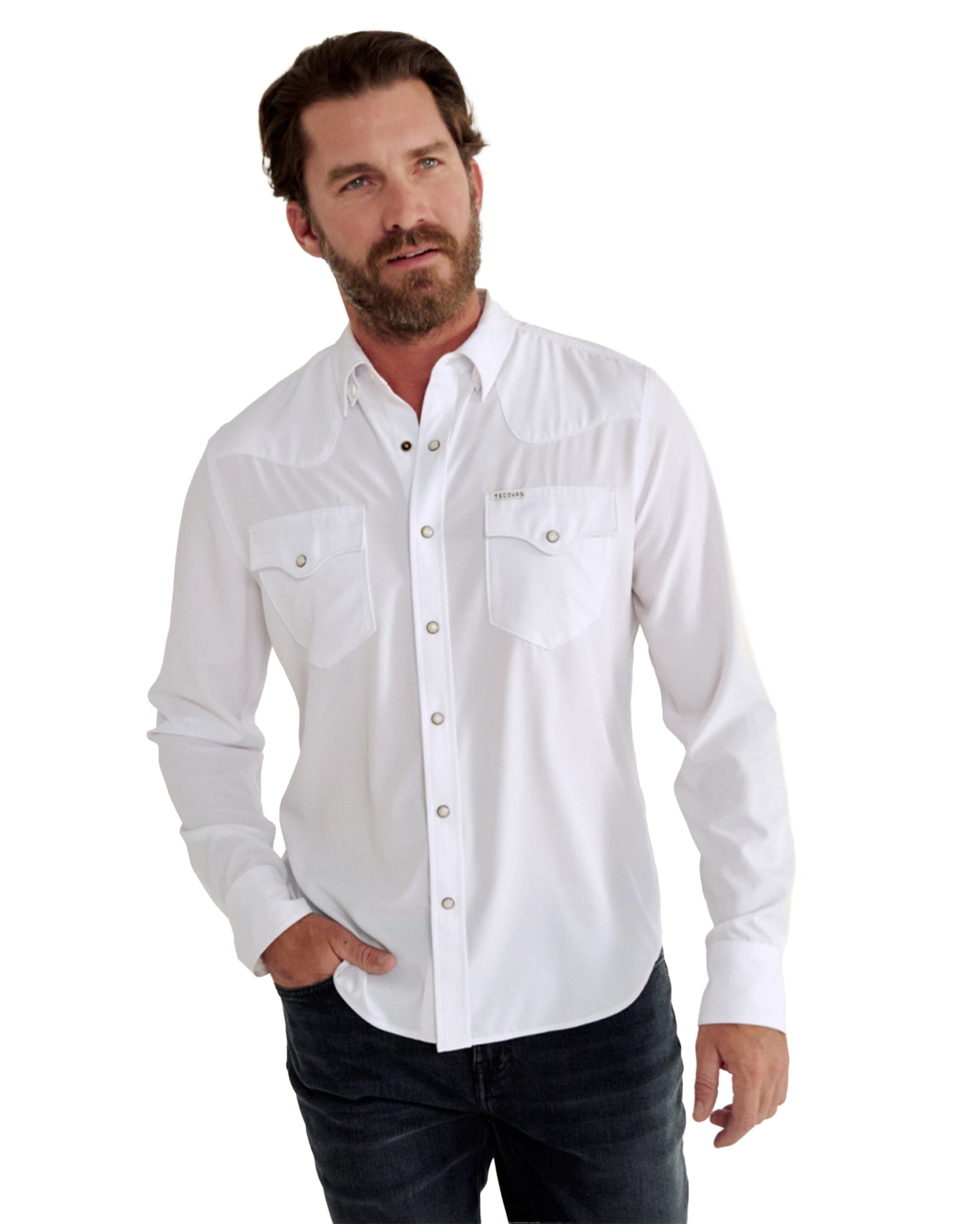 Men's Performance Western Pearl Snap Ls White - 40363-Wht