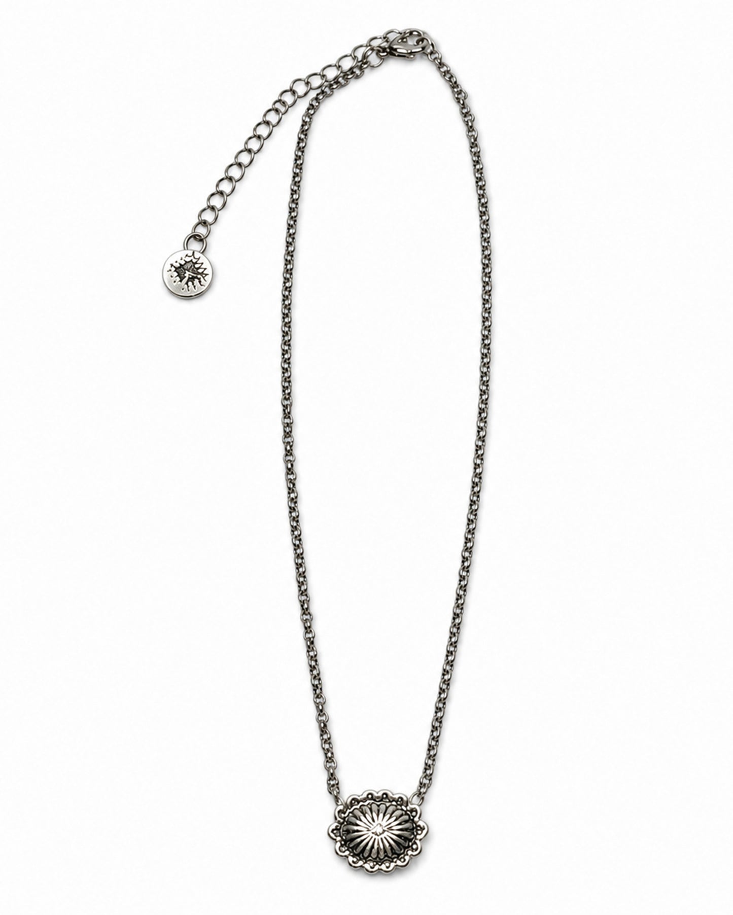 Women's 15" 18K Gold Plated Dainty Concho Necklace - Wc-N24Wg