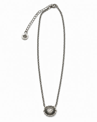 Women's 15" 18K White Gold Plated Concho Necklace - Wc-N24Wg by West & Co. from Skip’s Western Outfitters | W&C-WC-N24WG-WHITE-GOLD