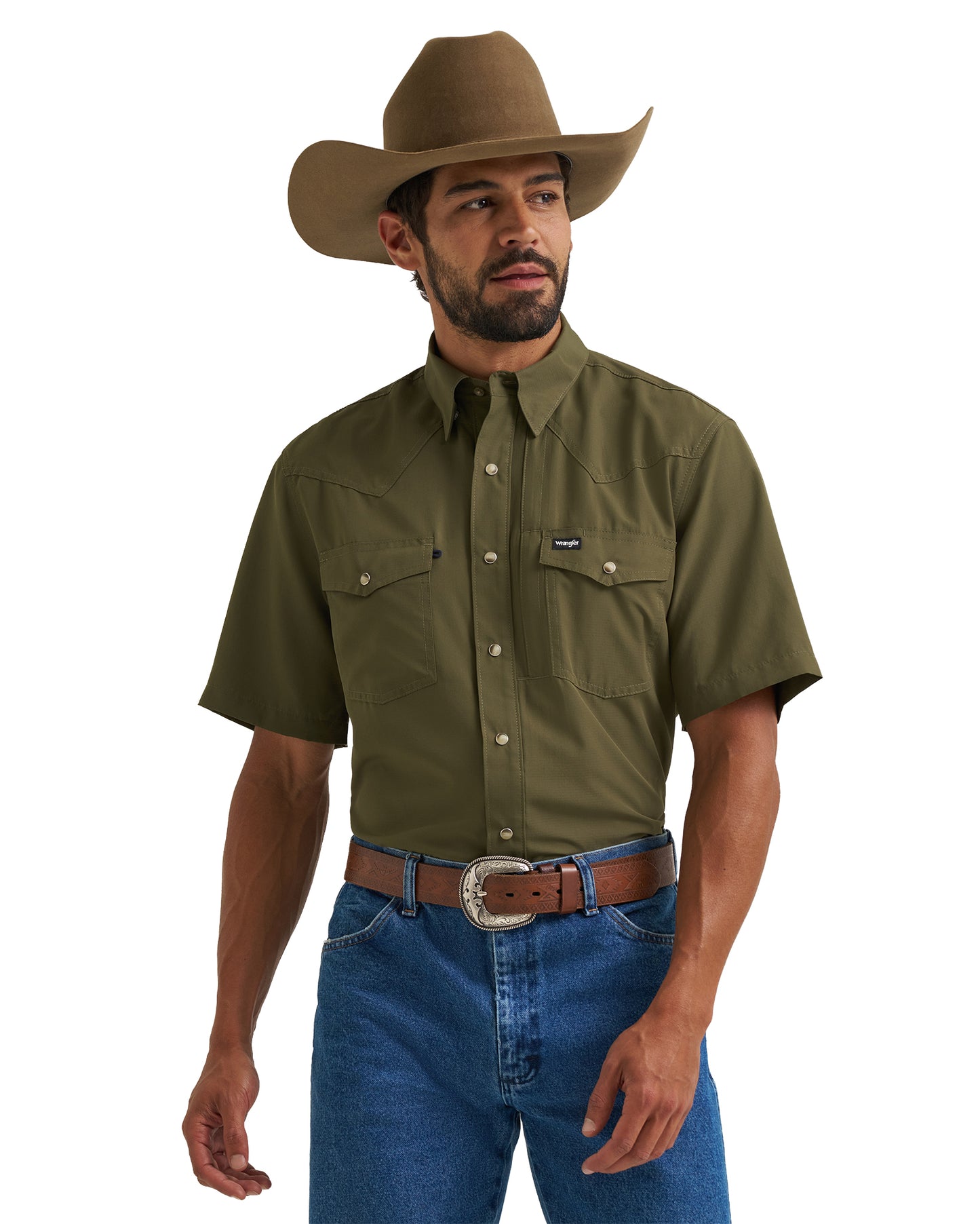 Men's Atg X Wrangler Western Performance Short Sleeve Relaxed Fit Snap Shirt - 112382383