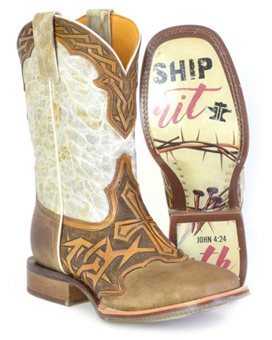 Men's Cross & Thorns Western Boots - 14-020-0077-0520 Ta by Tin Haul from Skip’s Western Outfitters | KAR-14-020-0077-0520 TA-100-EE