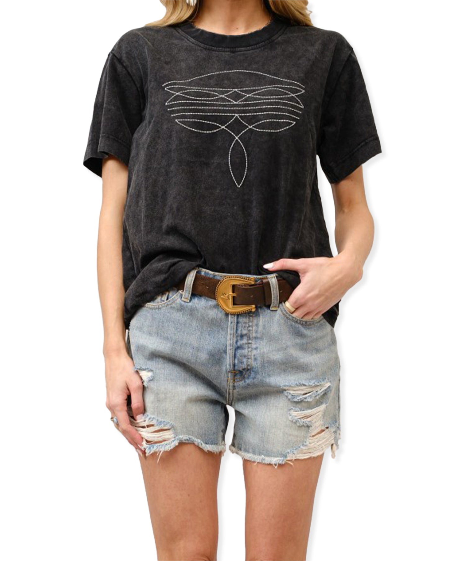 Women's Boot Embroidered Graphic T-Shirt