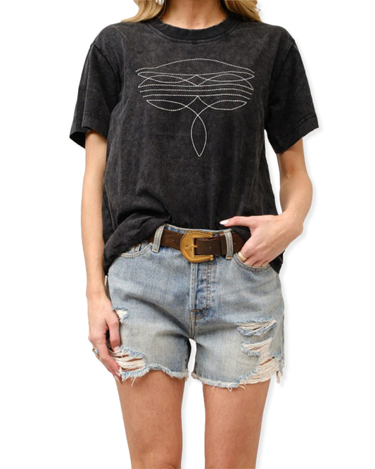 Women's Boot Embroidered Graphic T-Shirt