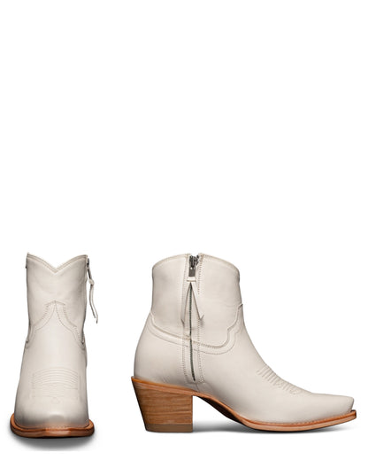 Tecovas Women's The Daisy in Bone Cowhide Western Booties
