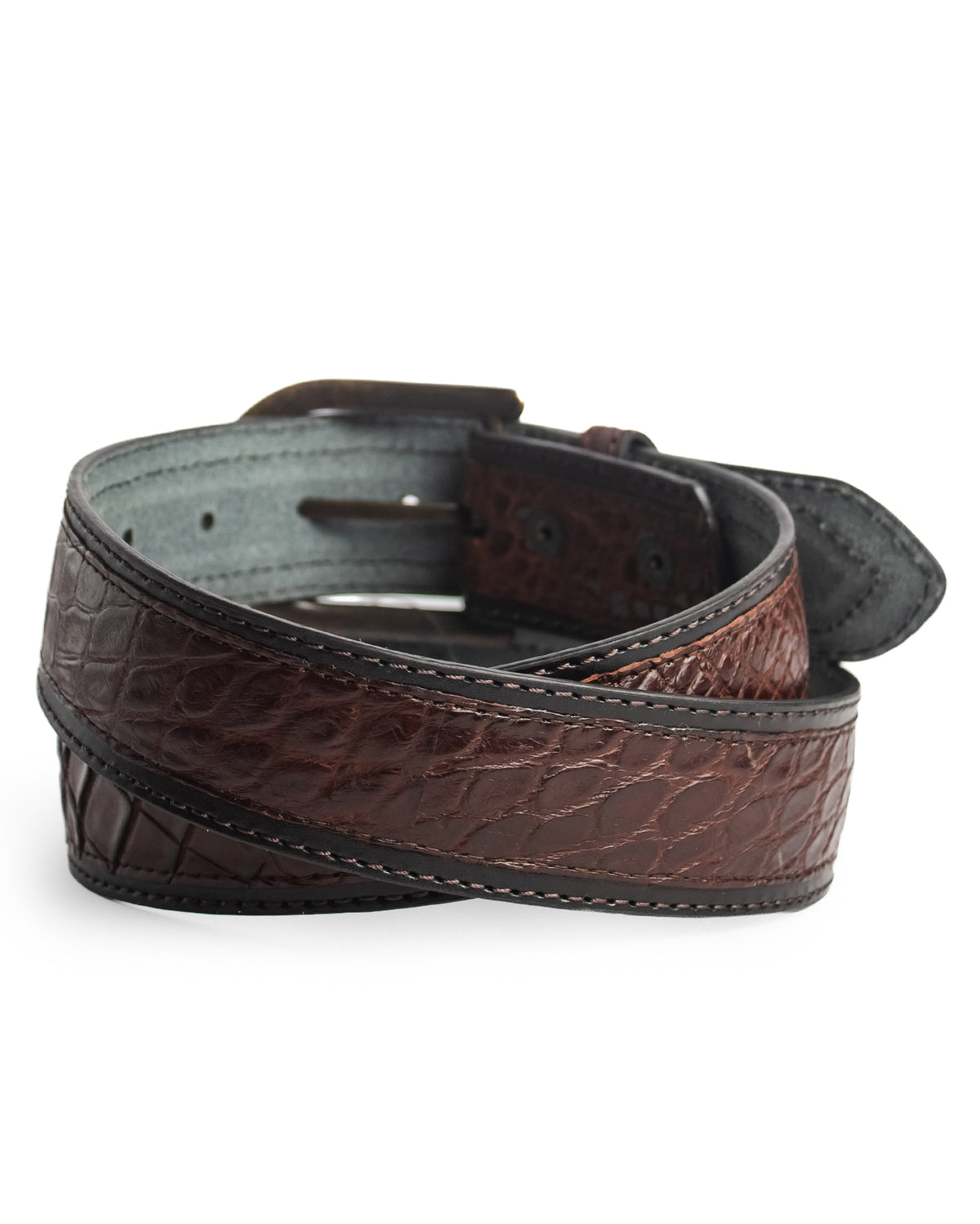 Mn Black Cherry Niloticus Stiching Ranch Belt - Cb501