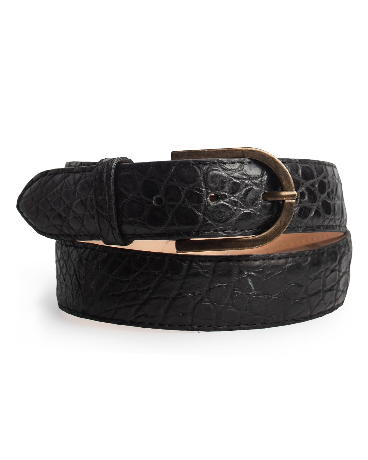 Mn Black Alligator Classic Belt - Cb406