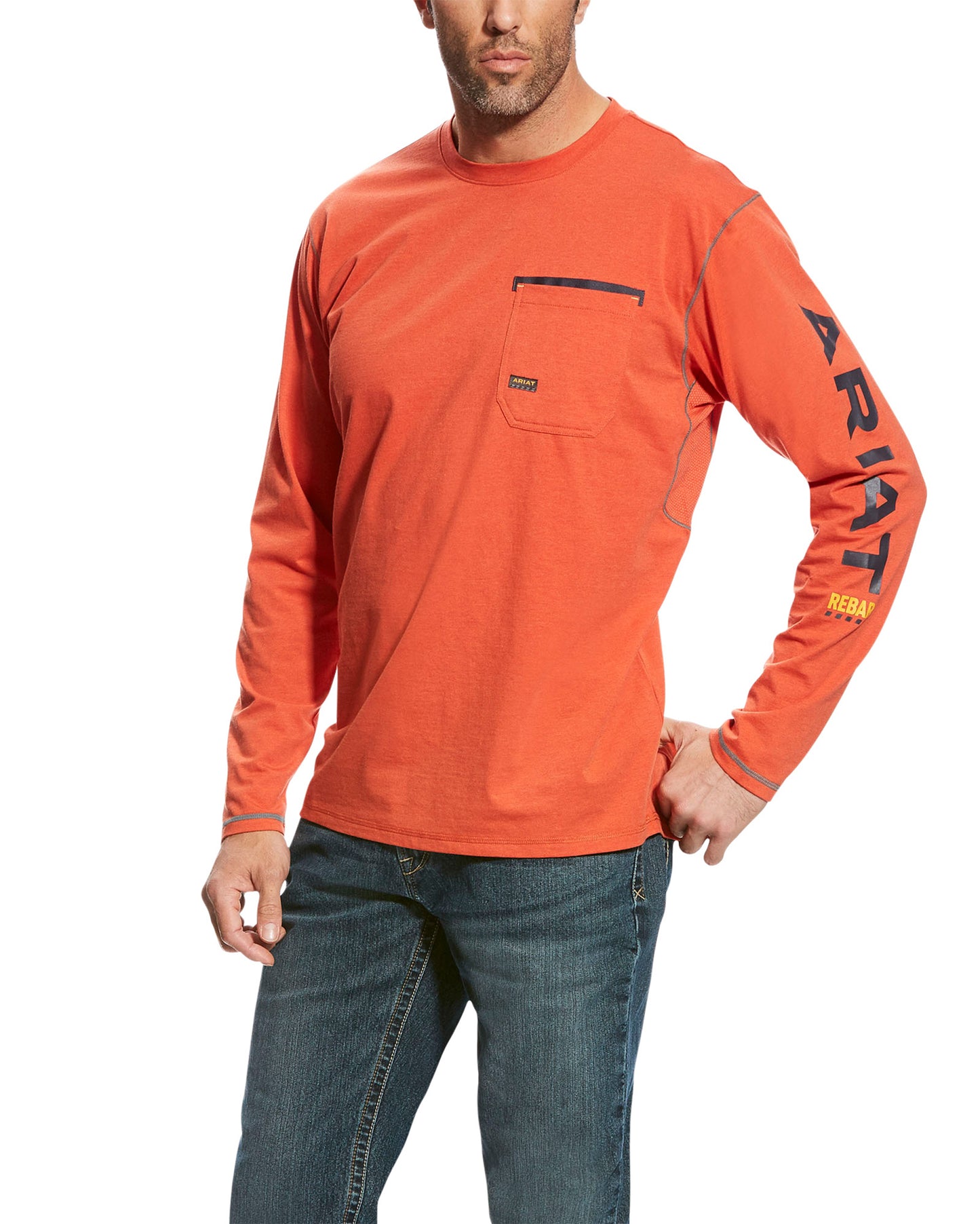 Men's Rebar Workman Logo Shirt by Ariat from Skip’s Western Outfitters | ARI-10023922-XS-RED