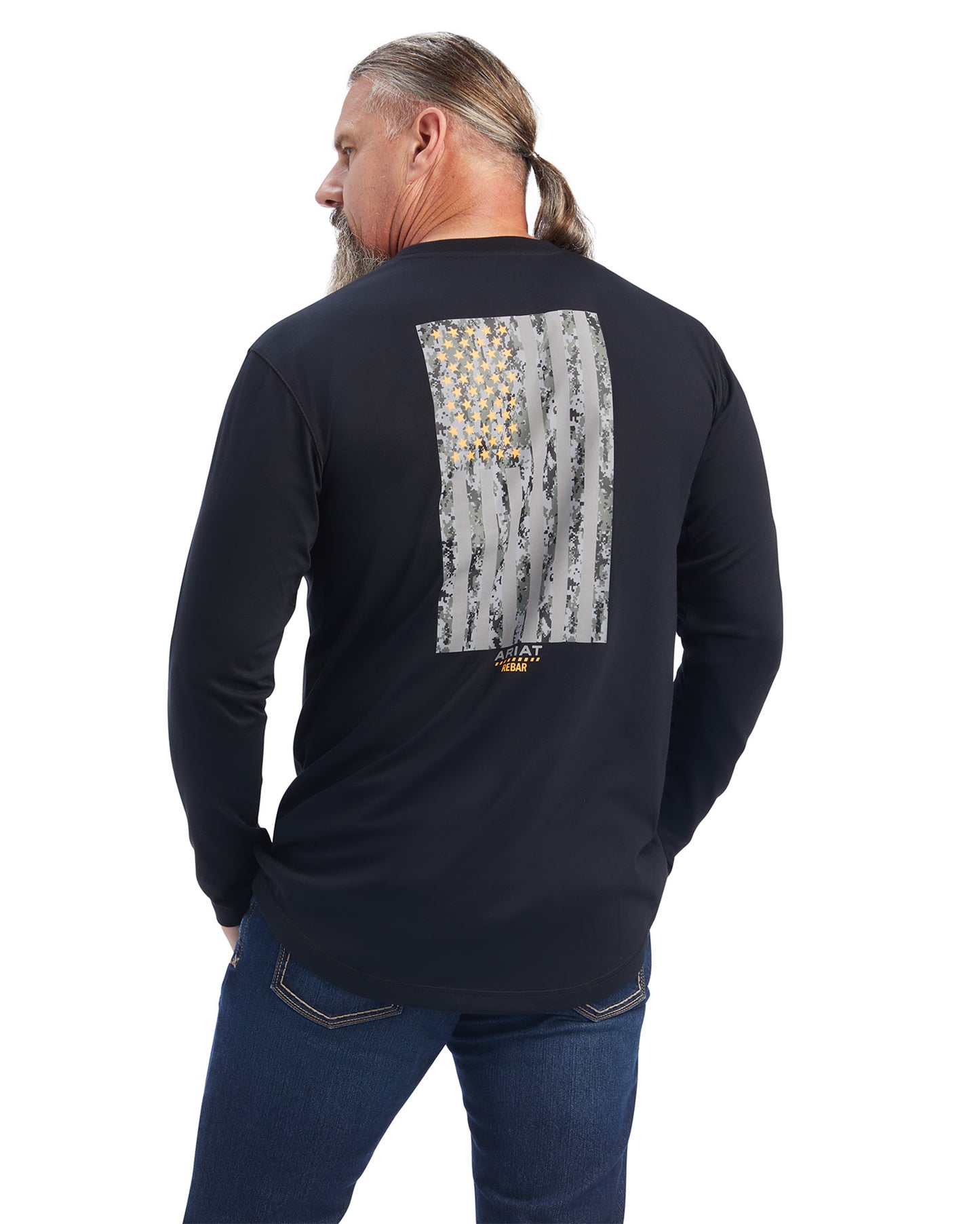 Men's Rebar Workman Reflective Flag Graphic T-Shirt