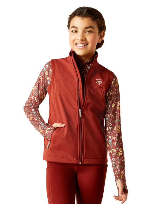 Youth New Team Softshell Vest - 10046568 by Ariat from Skip’s Western Outfitters | ARI-10046568-XS-RED