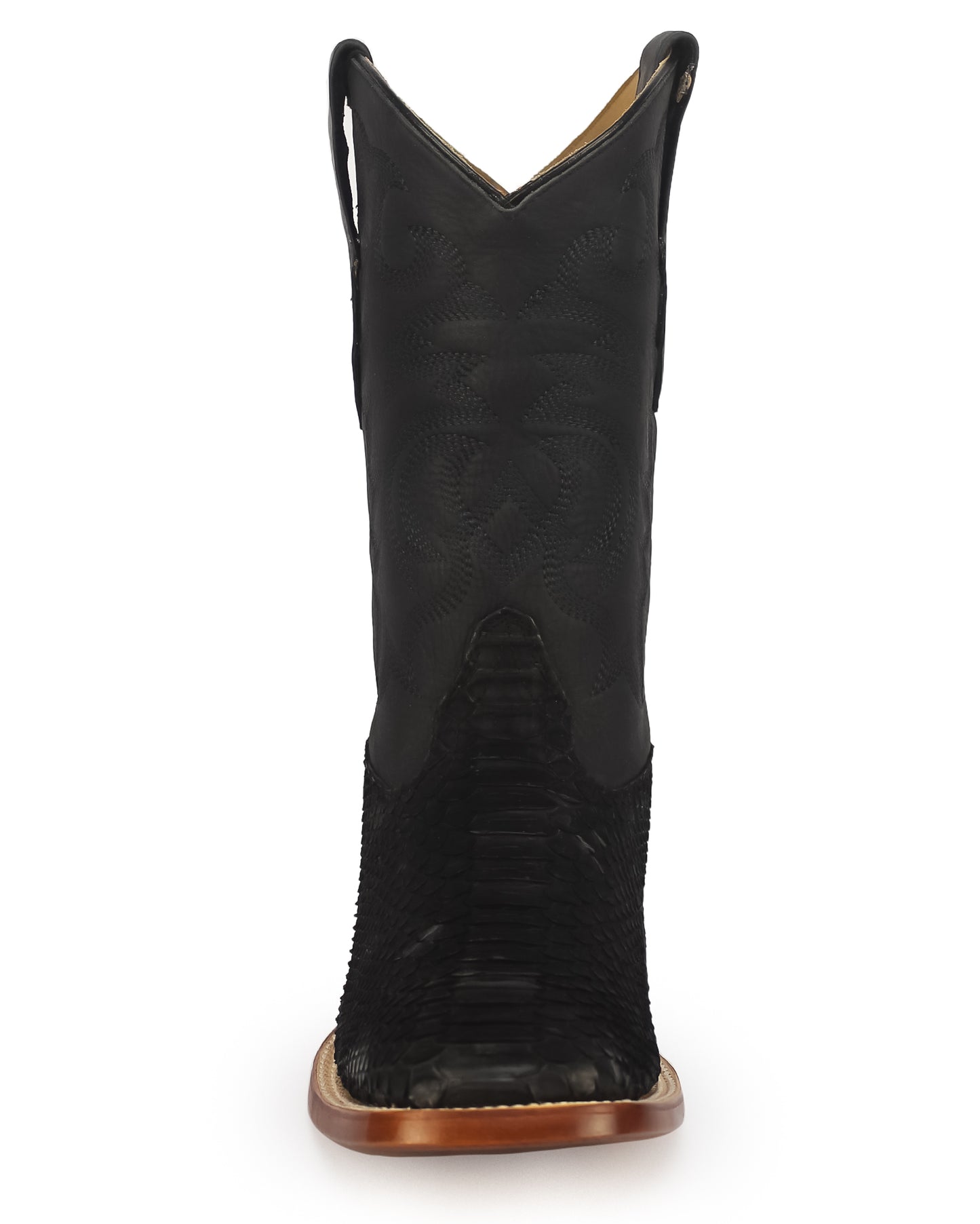 Men's Sueded Exotic Wide Square Toe Western Boots