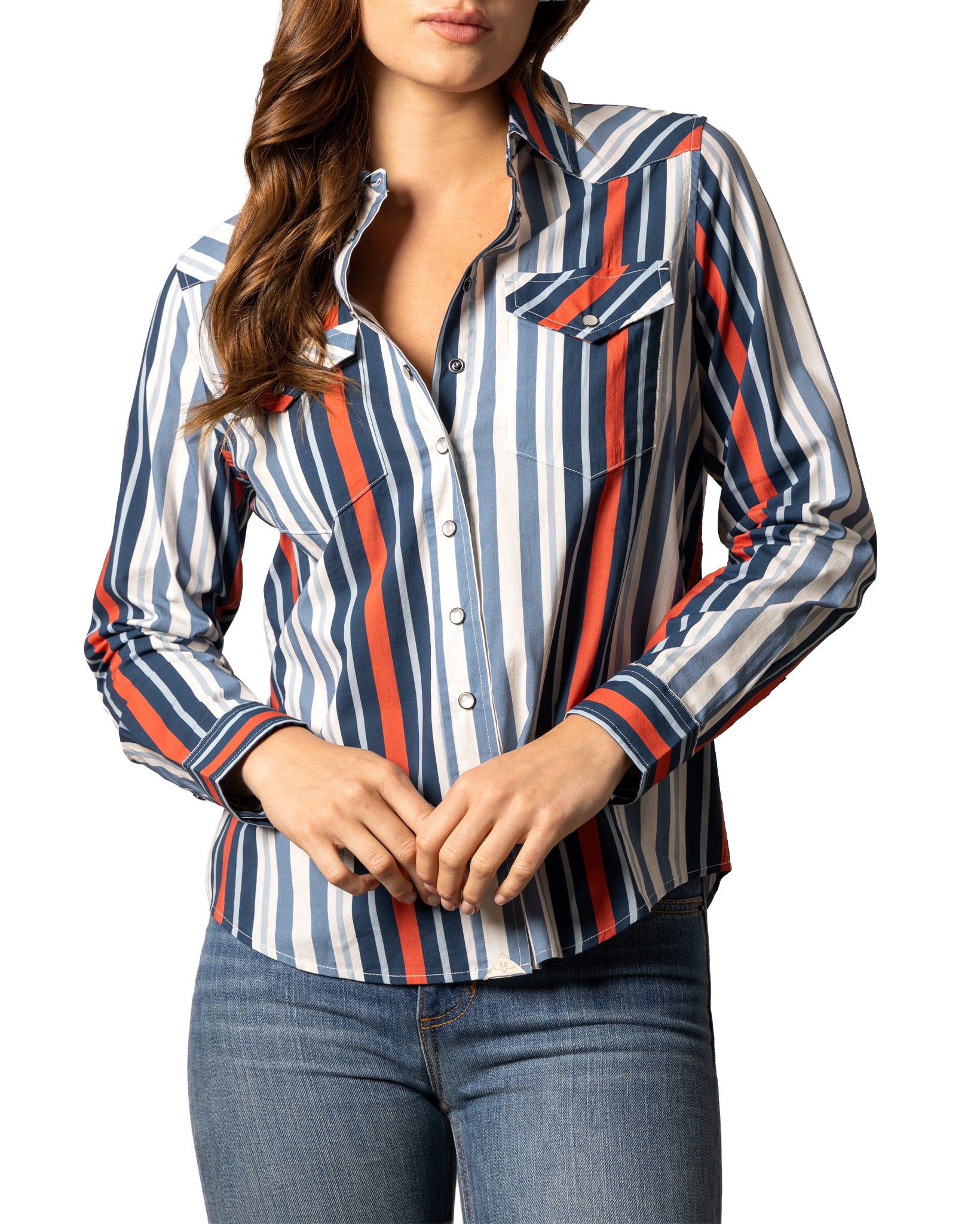 Women's Kai Shirt - Wto0000087-Bl001 by Kimes Ranch from Skip’s Western Outfitters | KMR-WTO0000087-BL001-XS-BLUE