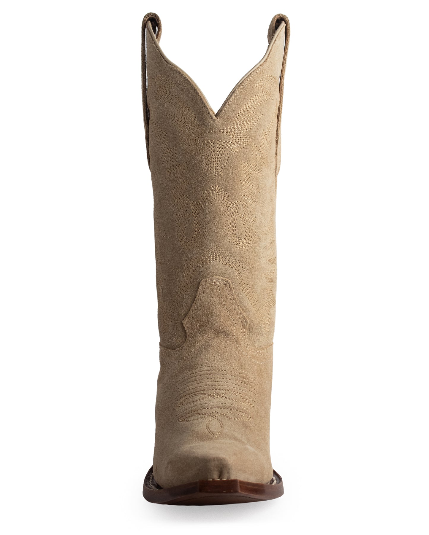 Women's Snip Toe Boot W/ Medallion Suede Leather Western Boots - 34M6607