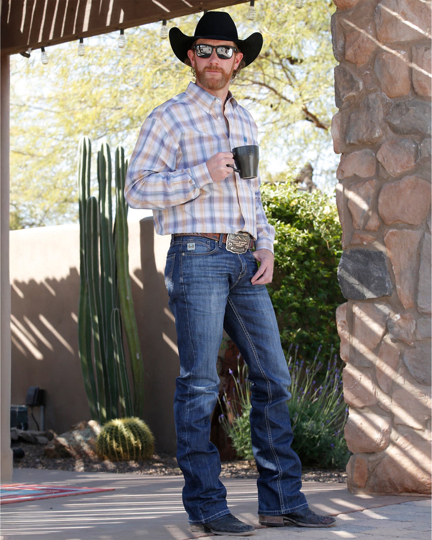 Men's Ian Mid Rise Slim Fit Boot Cut Denim Jeans - Mb65436001