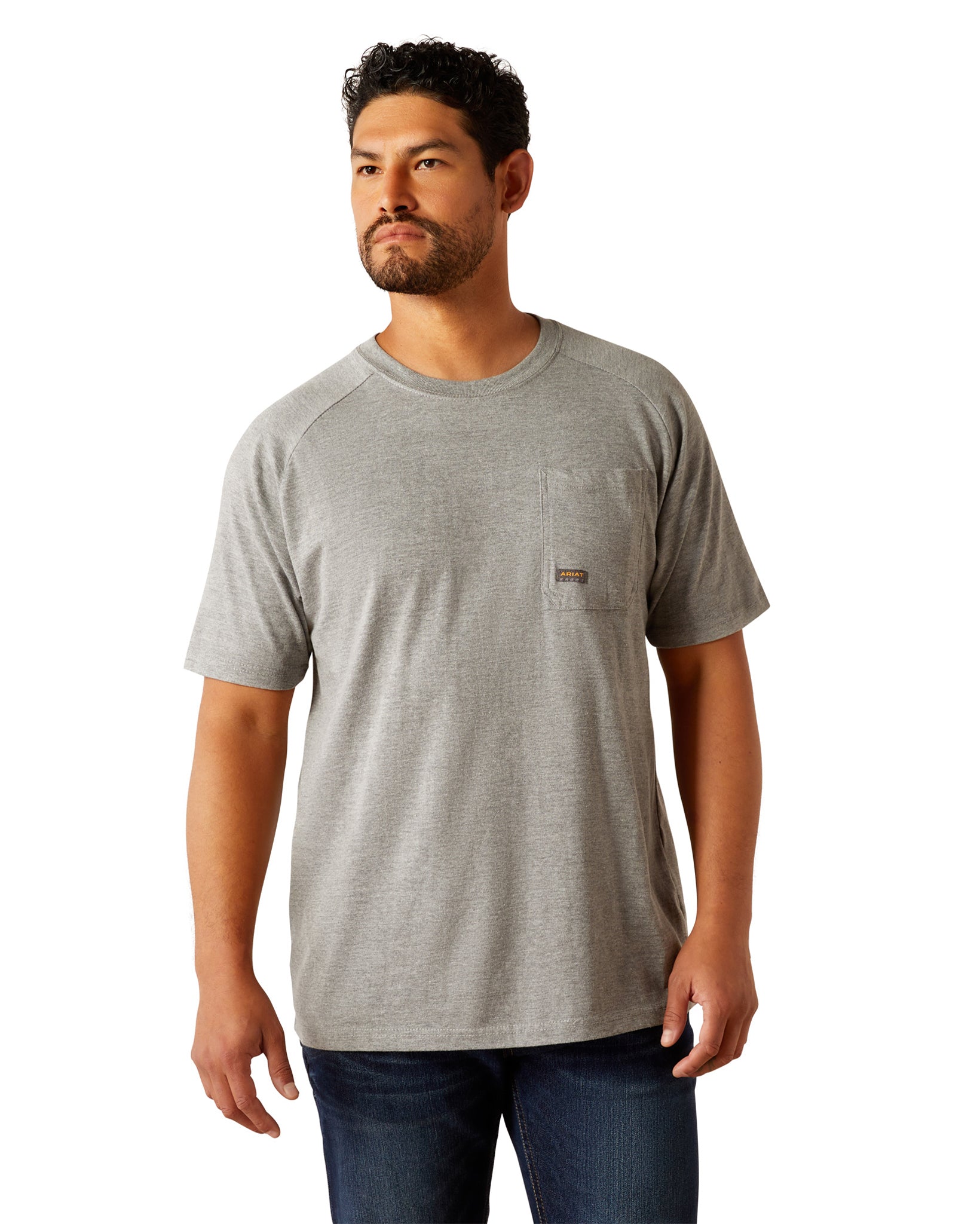Men's Rebar Cotton Strong Groundbreaker T-Shirt - 10054512 by Ariat from Skip’s Western Outfitters | ARI-10054512-SML-GREY