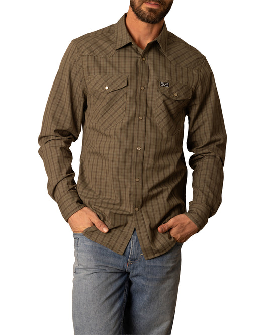Men's Smalls Shirt - Mds0000065-Gn015 by Kimes Ranch from Skip’s Western Outfitters | KMR-MDS0000065-GN015-S-ARMY-GREEN