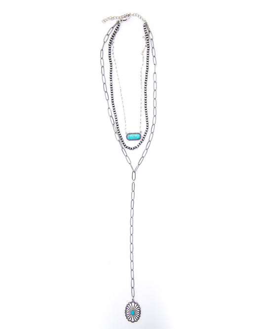 Women's 15",16" & 18" Layered Y Necklace With 7.5" Tail - N1476