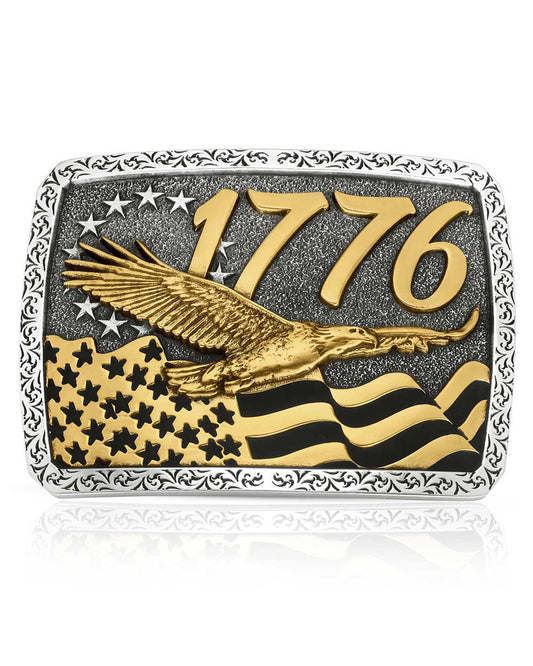 Independent Since 1776 Belt Buckle by Montana Silversmiths from Skip’s Western Outfitters | MON-A1062P-O/S