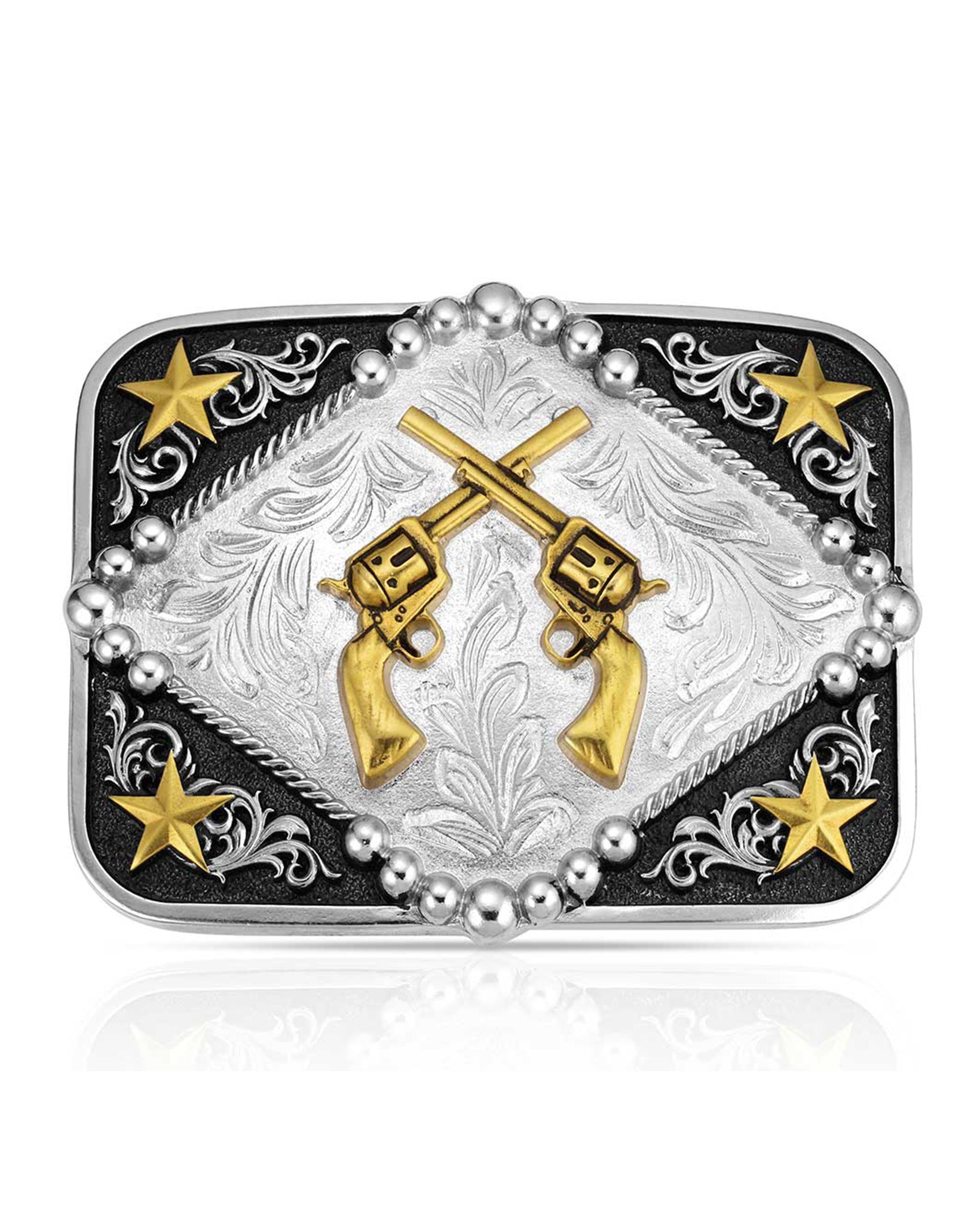 Six Shooter Buckle - A1078P by Montana Silversmiths from Skip’s Western Outfitters | MON-A1078P