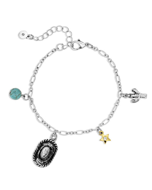 Light Hearted Charm Bracelet by Montana Silversmiths from Skip’s Western Outfitters | MON-ABC6256-O/S