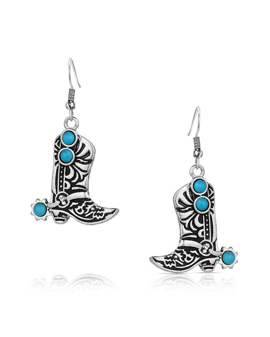 Turquoise Cowboy Kicker Earring by Montana Silversmiths from Skip’s Western Outfitters | MON-AER6244-O/S