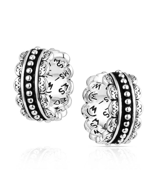 Petal Edge Hoop Earrings - Er6465