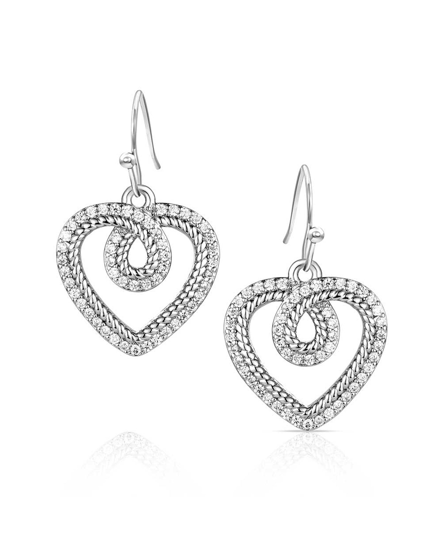 Heart Of Radiance Crystal Dangle Earrings - Er6472 by Montana Silversmiths from Skip’s Western Outfitters | MON-ER6472