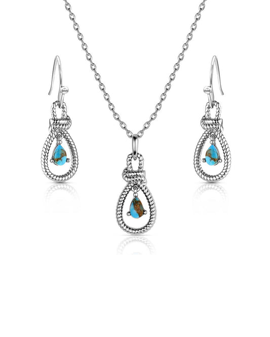 Turquoise Tear Drop Jewelry Set - Js6374