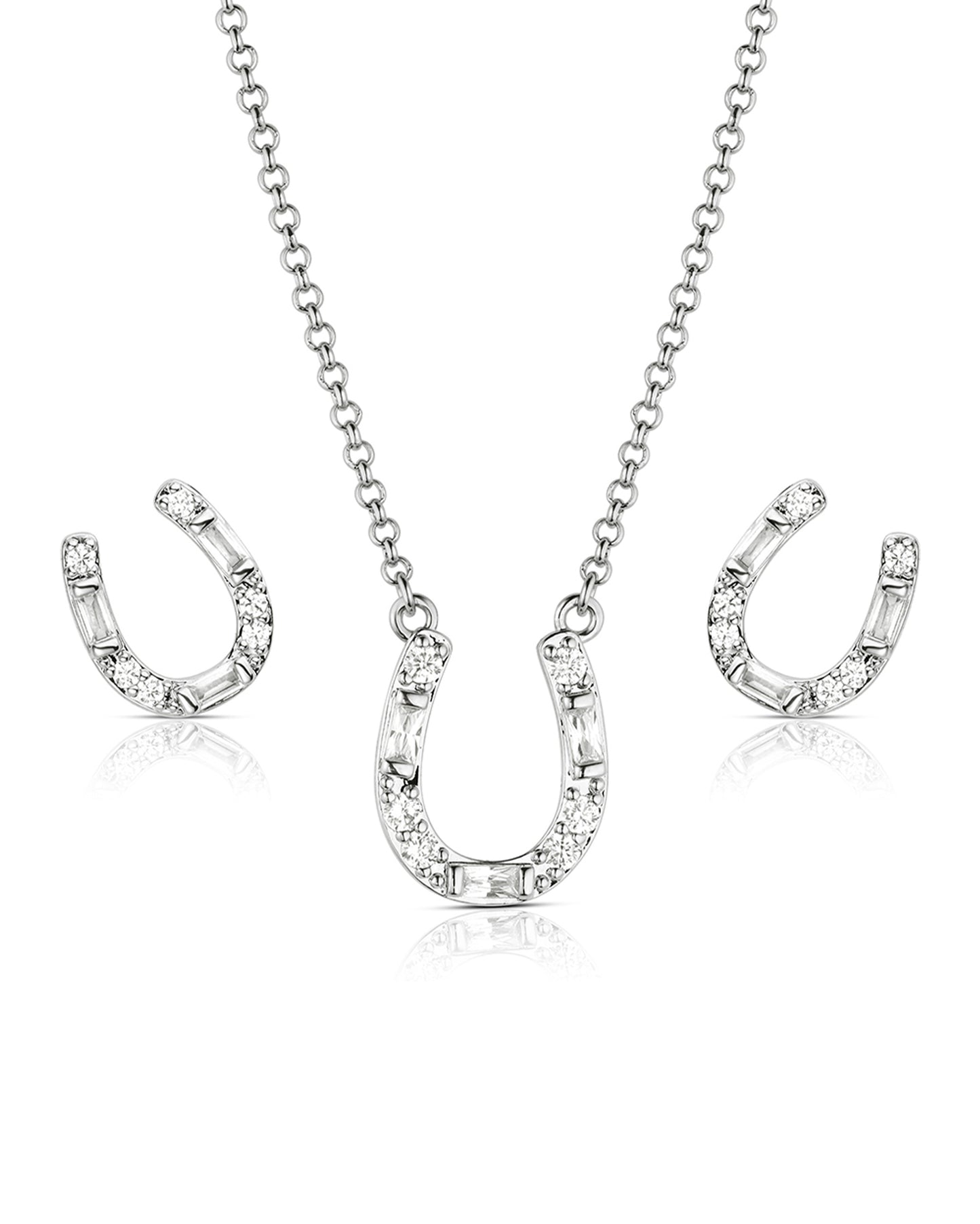 Lucky Stride Horseshoe Jewelry Set - Js6479 by Montana Silversmiths from Skip’s Western Outfitters | MON-JS6479