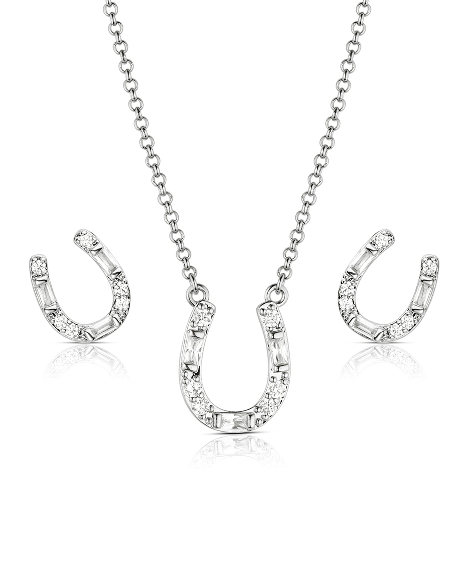 Lucky Stride Horseshoe Jewelry Set - Js6479 by Montana Silversmiths from Skip’s Western Outfitters | MON-JS6479