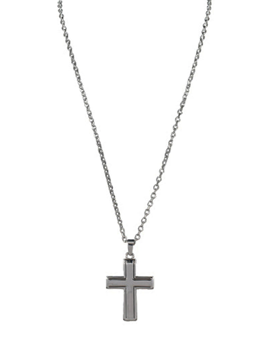 Men's Steel Cross Necklace by Justin from Skip’s Western Outfitters | TRD-24115NJ2-O/S