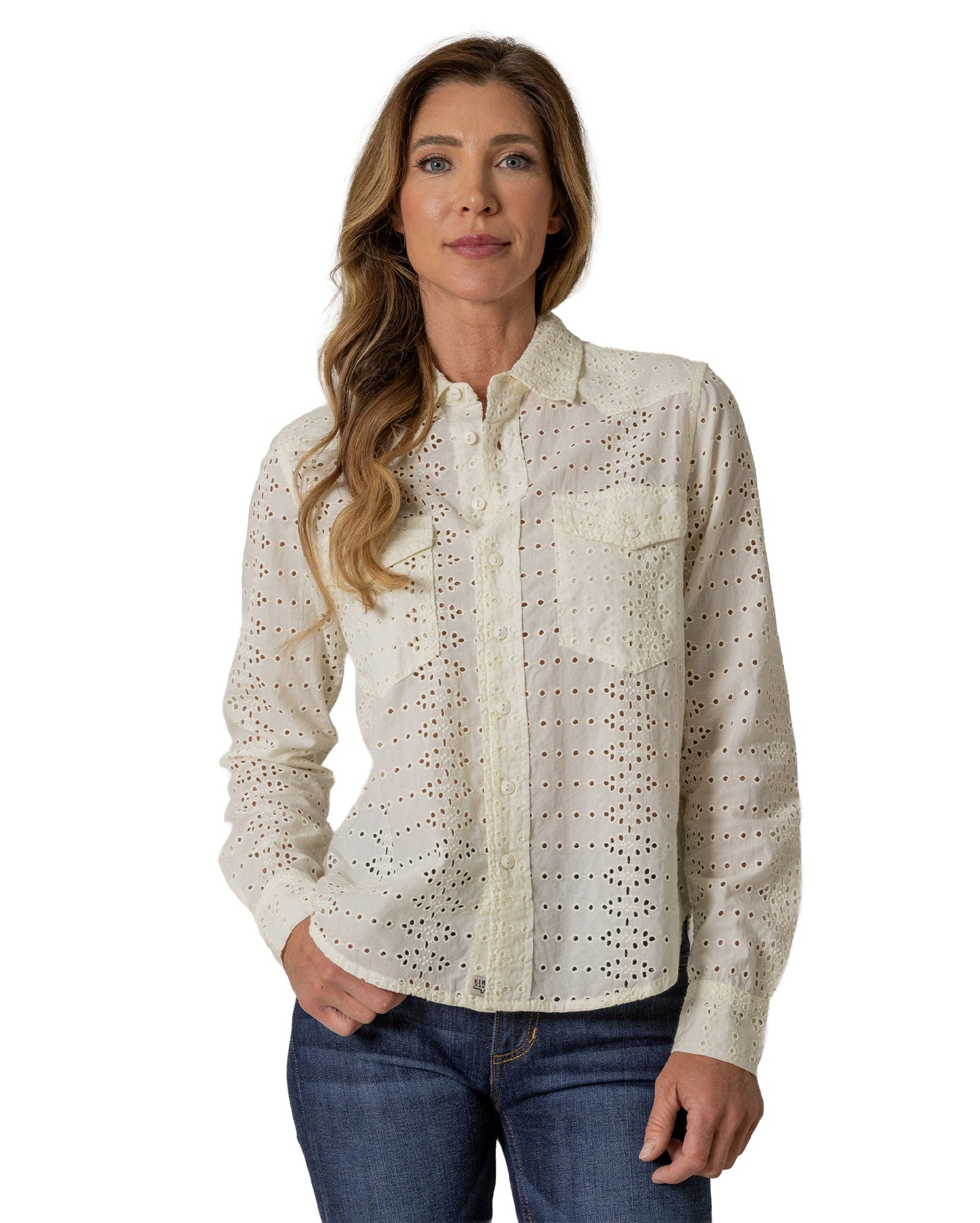 Women's Rachel Top - Wto0000053-Be014 by Kimes Ranch from Skip’s Western Outfitters | KMR-WTO0000053-BE014-S-PRISTINE