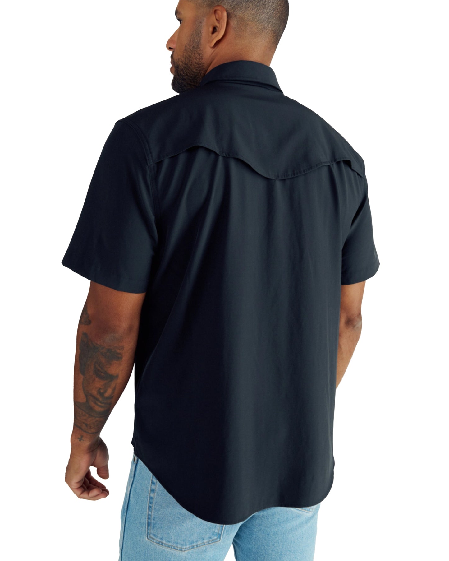 Men's Performance Short Sleeve Western Pearl Snap Shirt - 40364-Blk