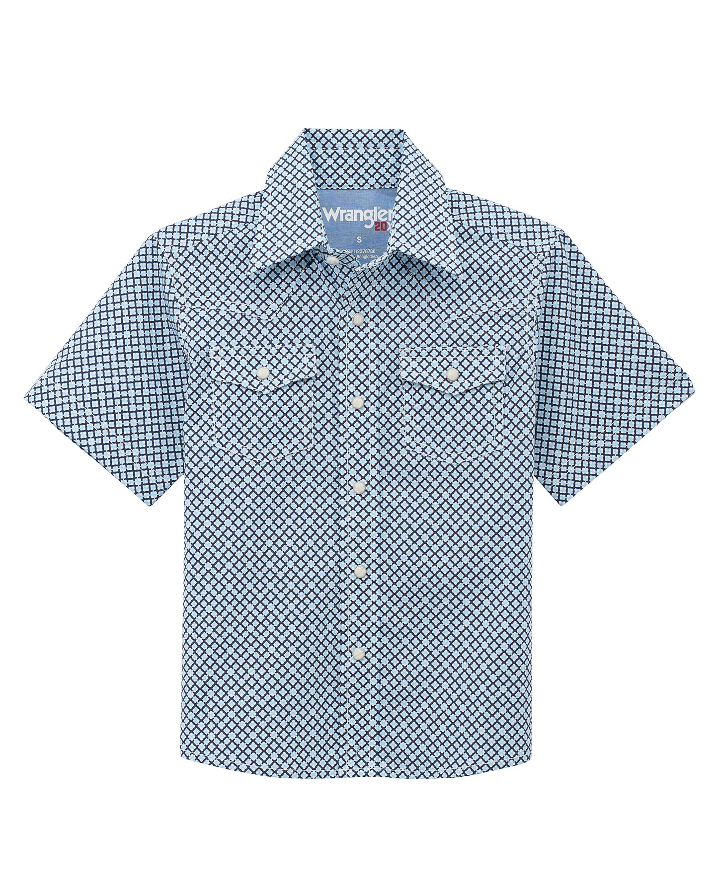 Boys' 20X Advanced Comfort Short Sleeve Shirt - 112378786 by Wrangler from Skip’s Western Outfitters | WRA-112378786-L-REG
