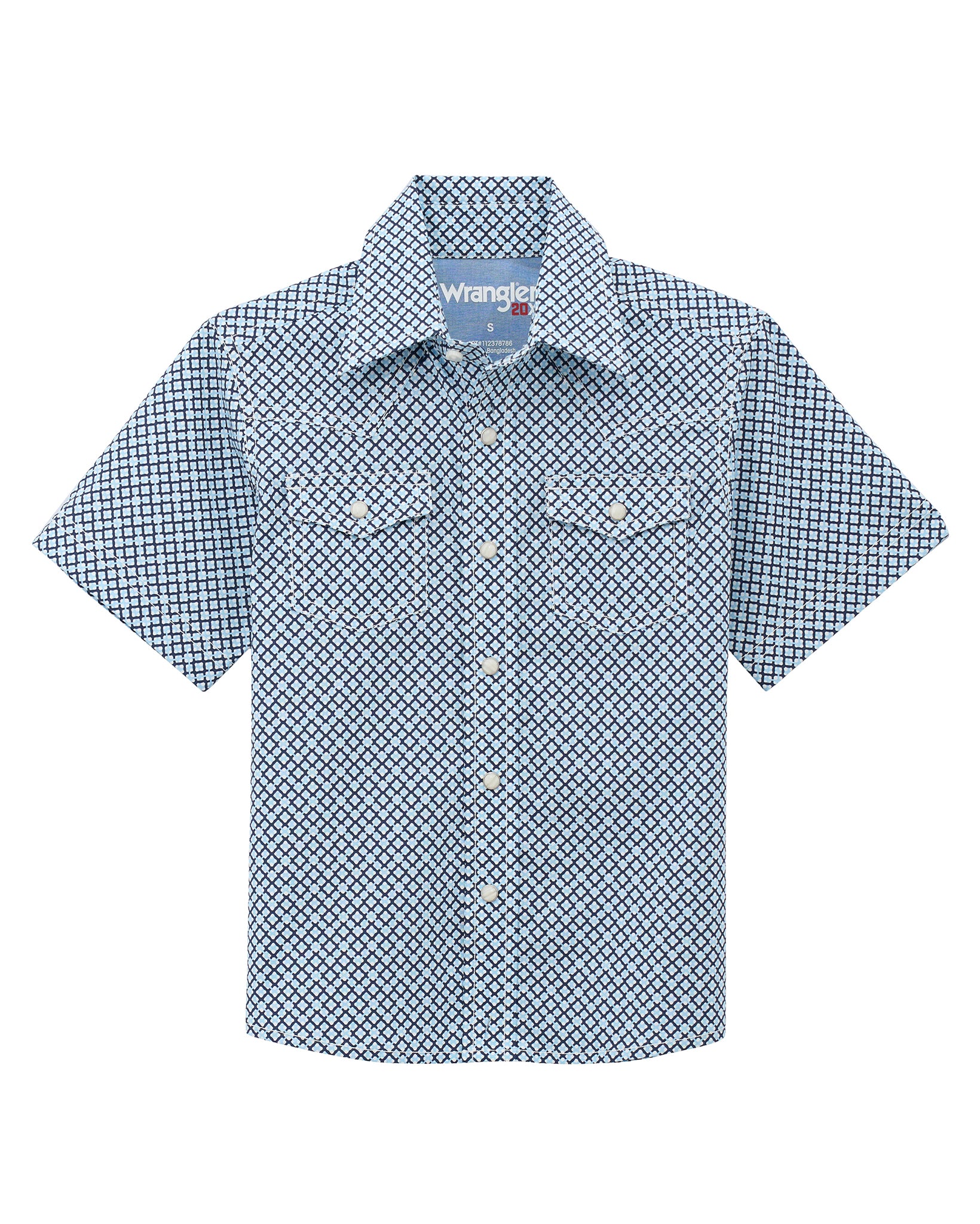 Boys' 20X Advanced Comfort Short Sleeve Shirt - 112378786 by Wrangler from Skip’s Western Outfitters | WRA-112378786-L-REG