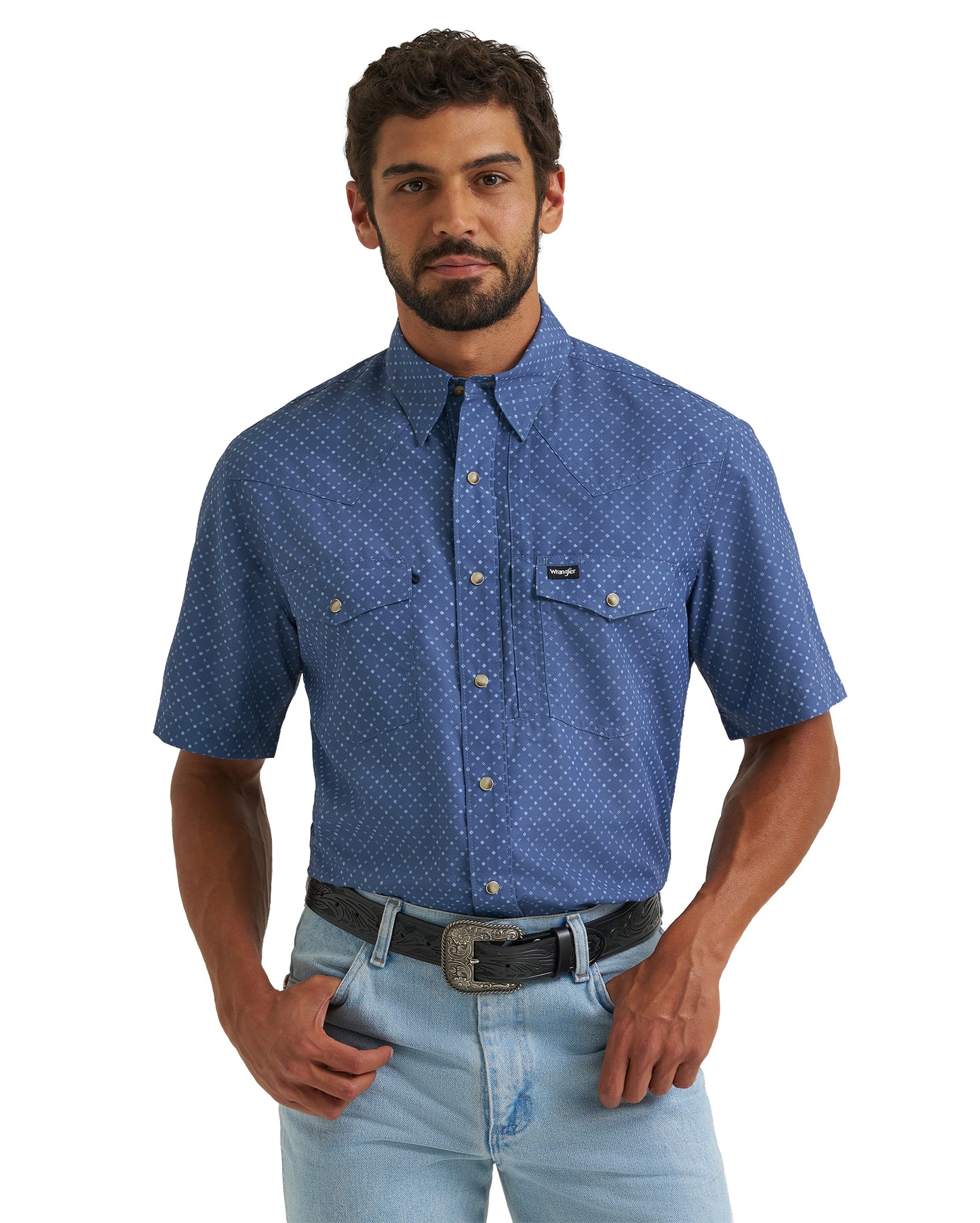 Men's Atg X Wrangler Western Performance Short Sleeve Relaxed Fit Snap Shirt - 112382437