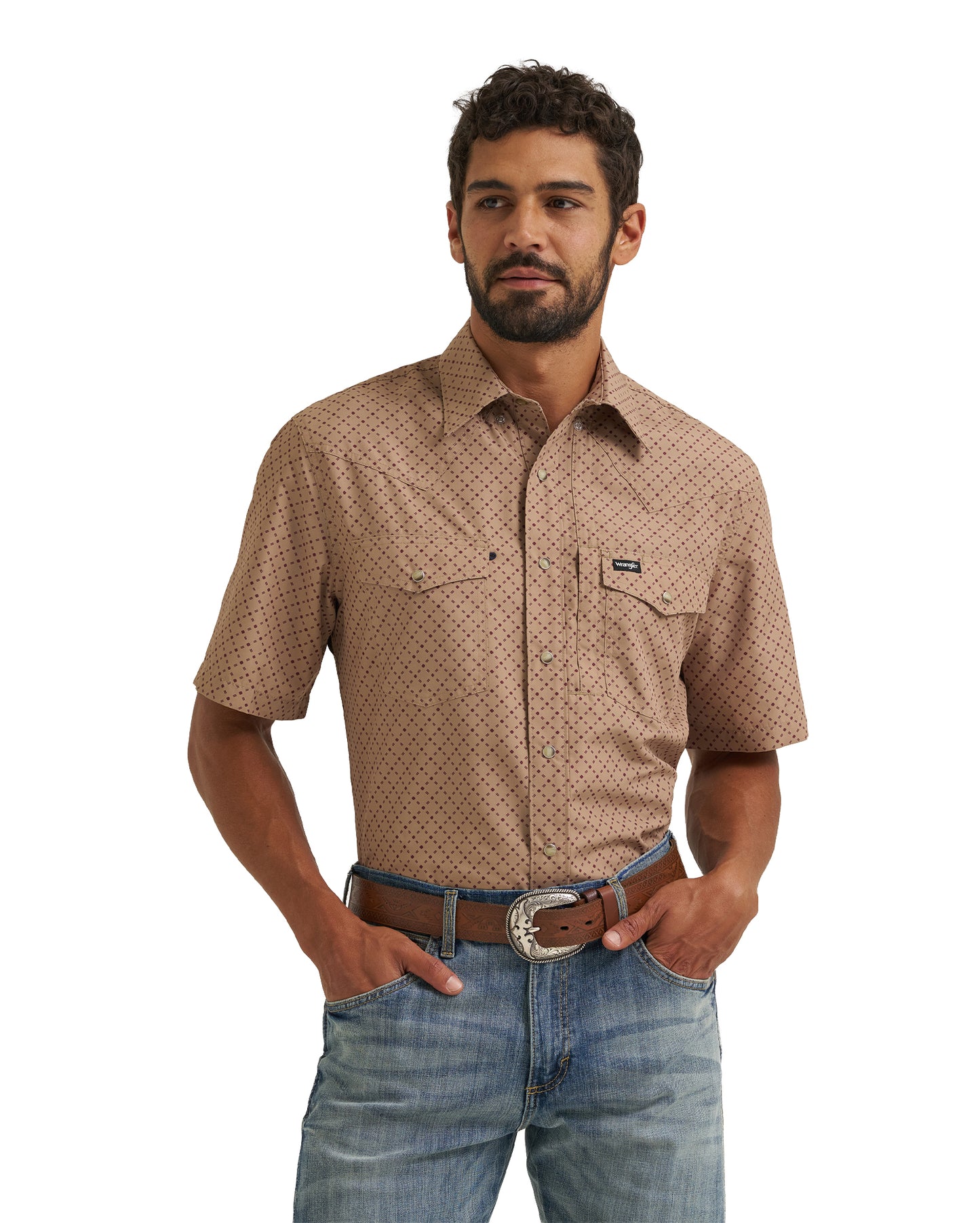 Men's Atg X Wrangler Western Performance Short Sleeve Relaxed Fit Snap Shirt - 112382438
