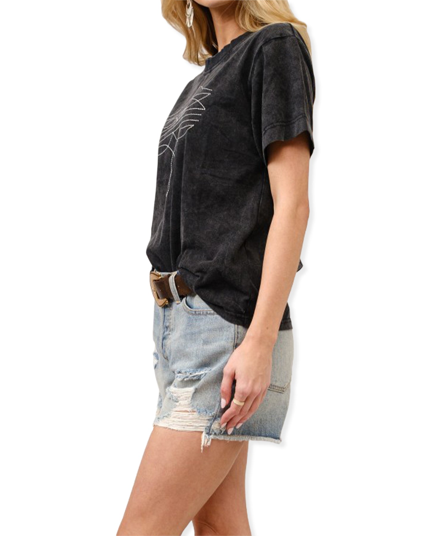 Women's Boot Embroidered Graphic T-Shirt