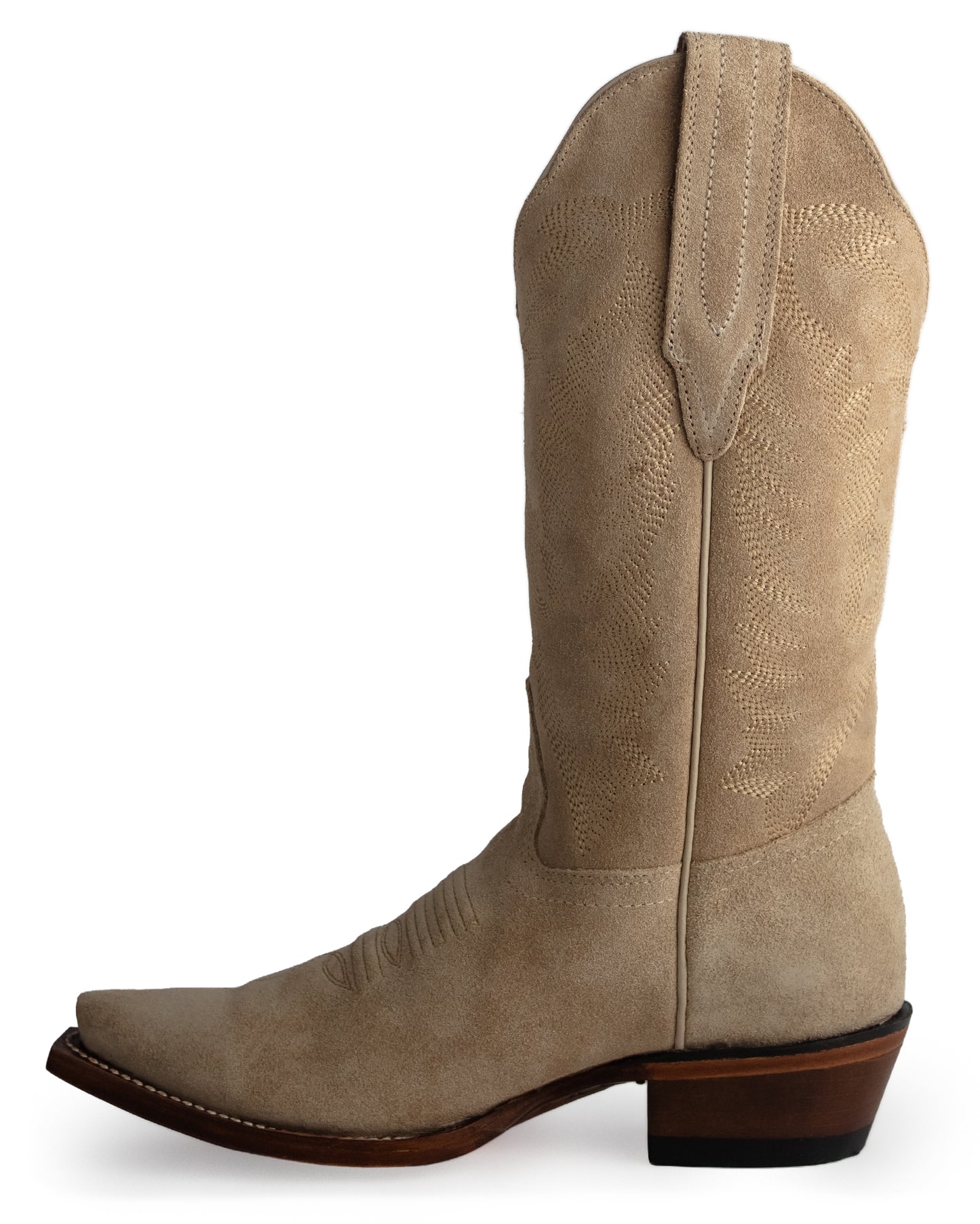Women's Snip Toe Boot W/ Medallion Suede Leather Western Boots - 34M6611