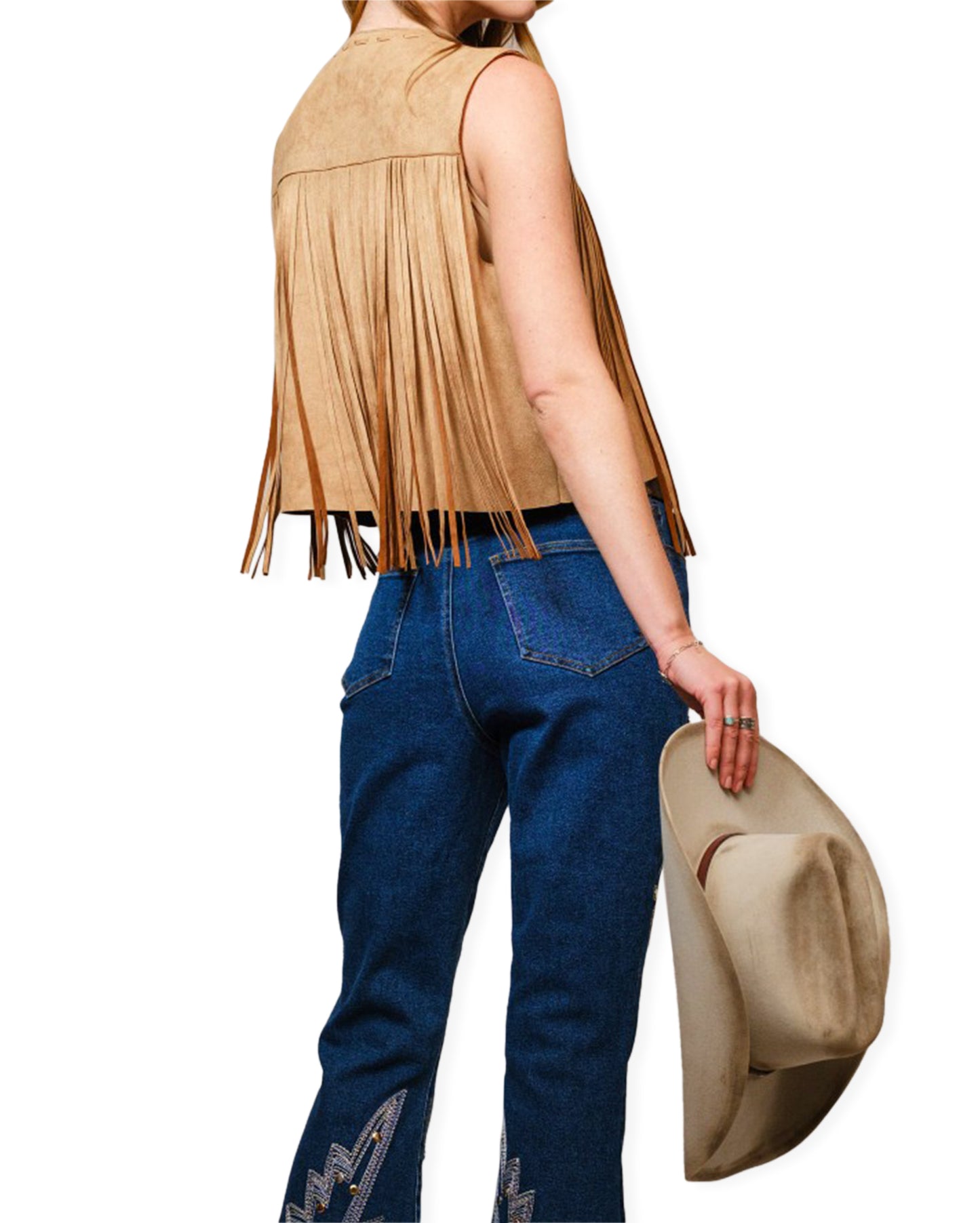 Women's Suede Fringe Western Vest