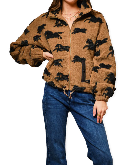 Women's Wild Sherpa Oversized Zip-Up Jacket