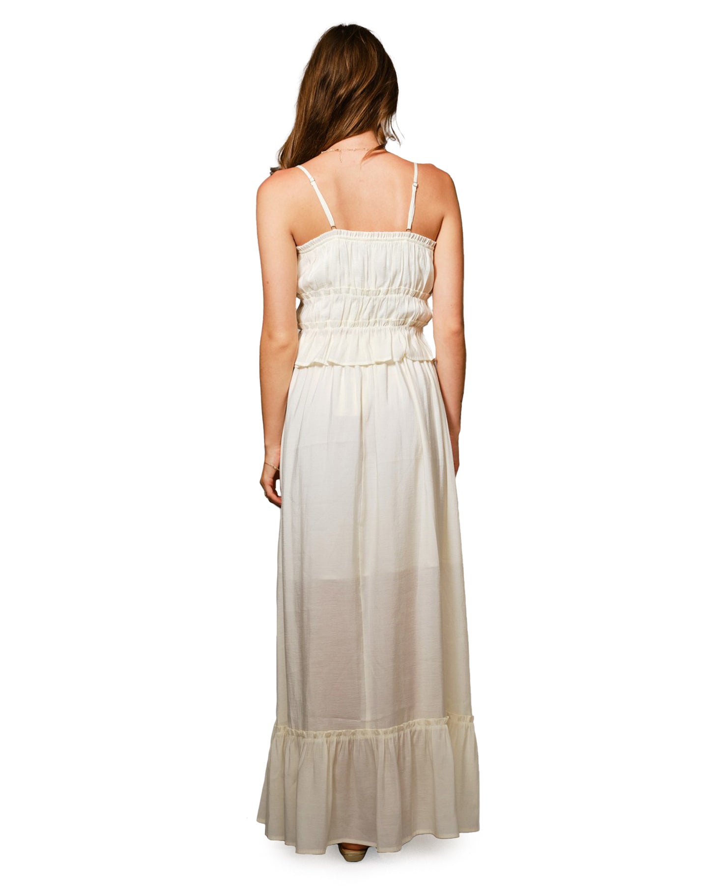 Women's Babydoll Ruffle Bottom Tie Cami