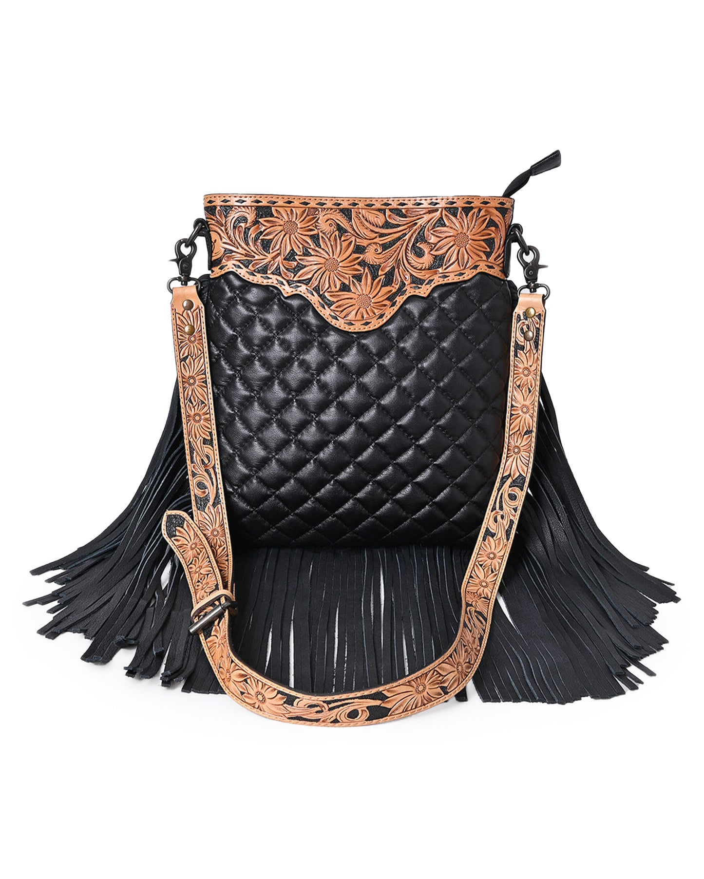 Quilted Fringe Crossbody Bag