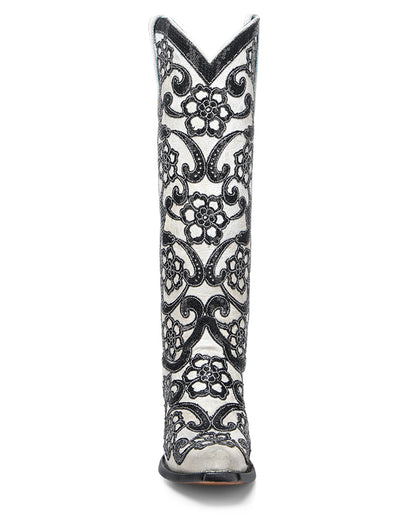 Women's Floral Sequin Tall Top Western Boots