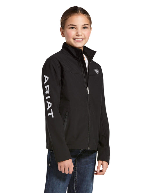 Youth New Team Softshell Jacket - 10028657 by Ariat from Skip’s Western Outfitters | ARI-10028657-XS-BLACK