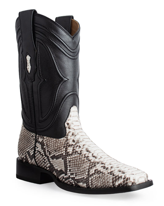 Men's Ke Dressy Wide Square Toe Boot Python Nubuck Western Boots - 82N5749