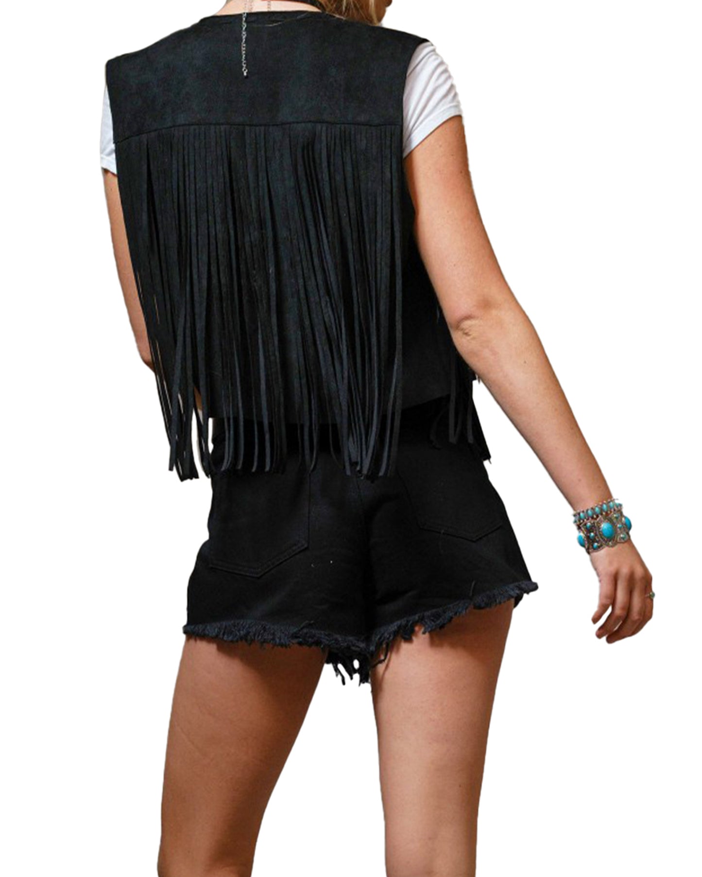 Women's Suede Fringe Western Vest