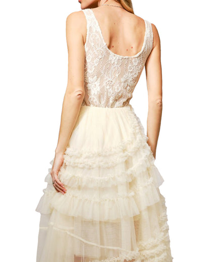 Women's Lace Scoop Neck Bodysuit
