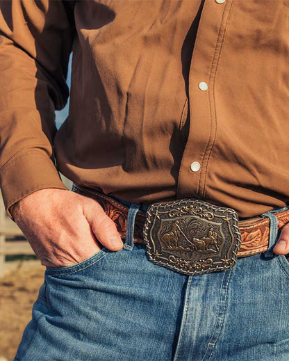 The Roundup Team Roper Belt Buckle